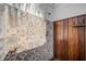 Bathroom with stunning patterned tile shower and wood accents creating a luxurious spa-like experience at 5708 Holmes Blvd, Holmes Beach, FL 34217