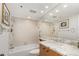 Well-maintained bathroom with a shower-tub combo and functional vanity, blending style and practicality at 800 Hudson Ave # 102, Sarasota, FL 34236