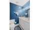 Well-lit bathroom with a single vanity and blue walls at 803 Audubon Dr # 803, Bradenton, FL 34209