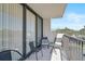 Balcony with room for seating area and glass doors at 1001 Beach Rd # A203, Sarasota, FL 34242