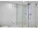 Sleek bathroom featuring a glass-enclosed shower with modern fixtures at 1001 Beach Rd # A203, Sarasota, FL 34242