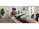 Spacious bedroom with modern decor, featuring a platform bed, and sleek furniture at 110 Faubel St, Sarasota, FL 34242