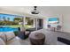 Relaxing sun room with water views and comfortable seating at 110 Faubel St, Sarasota, FL 34242