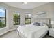 Inviting bedroom with natural light, large windows, neutral decor, and a cozy bed at 12370 Marsh Pointe Rd, Sarasota, FL 34238