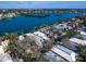 Aerial view of a waterfront community with large waterways at 1374 Moonmist Dr # B1, Sarasota, FL 34242