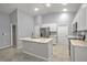 Modern kitchen with white cabinets, stainless steel appliances, and a center island with a sink at 25259 Alcazar Dr, Punta Gorda, FL 33955