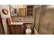 Bathroom features wood cabinets, laminate countertops and a shower/tub combo at 3333 26Th E Ave # 28, Bradenton, FL 34208