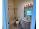 Clean bathroom featuring vanity, tub/shower combination, and tiled floor at 4506 Runabout Way, Bradenton, FL 34203