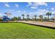 Brightly colored playground featuring slides, climbing structures, and swings set against a backdrop of lush landscaping at 4918 Gray Owl Ter, Palmetto, FL 34221