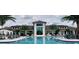 Resort-style pool surrounded by palm trees and comfortable lounge seating at 5209 Barnett Cir, Lakewood Ranch, FL 34211