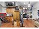 Organized garage space with storage cabinets and a variety of equipment at 5548 Simonton St, Bradenton, FL 34203