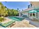 Refreshing outdoor pool surrounded by tropical foliage and comfortable lounge seating at 8012 18Th W Ave, Bradenton, FL 34209