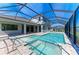 Backyard features a screened-in pool and patio at 8046 Anthirium Loop, Sarasota, FL 34240