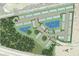 Community aerial view highlighting home placements, lakes, nature reserves, and street layouts at 15101 Cuzcorro Ct, Nokomis, FL 34275