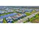 An elevated angle shows the home's proximity to the water and community amenities at 16816 Seraphic Trl, Lakewood Ranch, FL 34211
