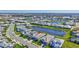 The aerial perspective highlights the home and it's lovely lake view at 16816 Seraphic Trl, Lakewood Ranch, FL 34211