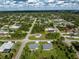 Wide aerial view of a residential area showcasing a peaceful neighborhood surrounded by lush greenery at 2375 Saybrook Ave, North Port, FL 34286