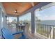 Inviting outdoor balcony with dining set and comfortable seating, offering panoramic views of the bay at 2407 Avenue A, Bradenton Beach, FL 34217