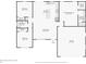 Layout of the house with bedrooms, bathrooms, kitchen, living room and garage at 3807 Las Vegas Ave, North Port, FL 34288