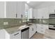 Well-equipped kitchen with stainless steel appliances, tile backsplash, and modern cabinetry for storage at 3807 Las Vegas Ave, North Port, FL 34288