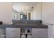 Bright bathroom featuring a concrete countertop, dual sinks, and modern finishes at 3916 N Shell Rd, Sarasota, FL 34242
