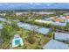 Community aerial showcasing the serene neighborhood with lush trees and a community pool for relaxation at 4220 Center Pointe Ln # 21, Sarasota, FL 34233