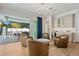 Elegant living area with a wet bar, an entertainment center, and access to the patio at 5103 Windward Ave, Sarasota, FL 34242