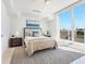 This bright bedroom has large windows, neutral colors and an area rug at 534 Beach Rd, Sarasota, FL 34242