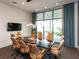 Well-lit conference room with large windows, comfortable seating, and TV at 813 Tailwind Pl, Sarasota, FL 34240