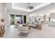Bright and airy living room with sliding glass doors, leading to the outdoor area and kitchen at 813 Tailwind Pl, Sarasota, FL 34240