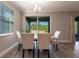 Dining room offering natural light, neutral color, and a view of the backyard through sliding doors at 922 Fernleaf Run, Bradenton, FL 34212