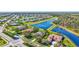 Wonderful aerial view of beautiful homes with mature trees and community lakes, offering a peaceful setting at 110 167Th E Blvd, Bradenton, FL 34212
