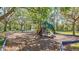 Community playground featuring swings, a slide, and shaded by mature trees at 110 167Th E Blvd, Bradenton, FL 34212