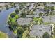 Aerial view of tennis courts next to a lake and parking for the community at 6621 The Masters Ave, Lakewood Ranch, FL 34202