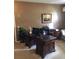 Well-lit home office featuring a solid wood desk and cozy decor, great for working from home at 10157 Sunburst Ct, Spring Hill, FL 34608