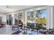 Cozy living room showcasing large windows with scenic lake views at 3008 Highlands Bridge Rd, Sarasota, FL 34235