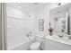 Clean, well-lit bathroom with a tub and shower combination and a modern vanity at 3707 Ambersweet Crossing, Parrish, FL 34219