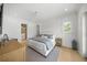 Bright main bedroom features a plush bed, light hardwood floors, and a neutral color palette at 612 Juan Anasco Dr, Longboat Key, FL 34228