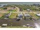 Stunning aerial view of waterfront homes, canals, and boat docks, showing a vibrant neighborhood at 9317 Saint Paul Drive, Port Charlotte, FL 33981