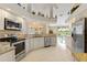 Kitchen features white cabinetry, stainless steel appliances and a view of the nook at 9317 Saint Paul Drive, Port Charlotte, FL 33981