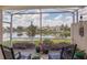 Relaxing screened-in lanai with peaceful lake view and rocking chairs for enjoying the outdoors at 9847 Hawk Nest Ln, North Port, FL 34287