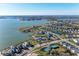 Panoramic aerial showcasing community amenities, waterways, landscaping and residences at 995 Waterline Ct, Sarasota, FL 34240
