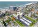 Aerial view showcases the building's prime location near the beach and parking at 1001 Benjamin Franklin Dr # 510, Sarasota, FL 34236