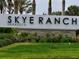 A well-maintained sign marks the entrance to Skye Ranch in Sarasota at 10179 Milky Way Cir, Sarasota, FL 34241