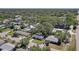 An aerial view of a residential neighborhood showcasing the homes, streets, and lush greenery at 2412 Grove St, Sarasota, FL 34239