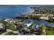 Stunning aerial view of a waterfront property with dock and bay access at 3924 Riverview Blvd, Bradenton, FL 34209