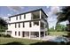 Three-story modern home featuring a pool, outdoor entertainment, and tropical landscaping at 4903 Commonwealth Dr, Sarasota, FL 34242