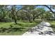 Expansive front yard featuring mature trees, lush green grass and a long driveway, perfect for enjoying nature's beauty at 6510 24Th E Ave, Bradenton, FL 34208