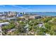 Urban aerial view with glimpses of waterfront and city amenities at 1135 Florida Ave, Sarasota, FL 34236