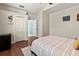 Cozy bedroom with hardwood flooring and a double door closet for ample storage at 1817 91St Nw St, Bradenton, FL 34209